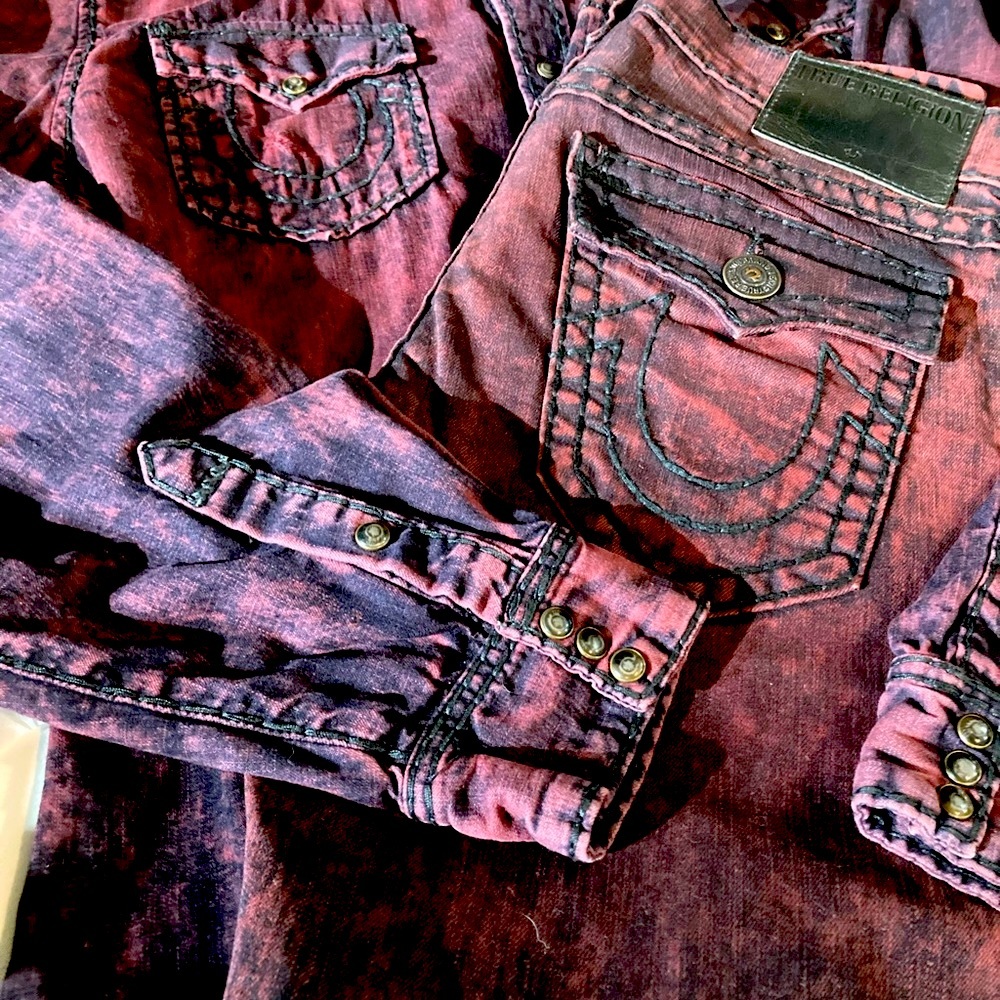 True Religion Ricky Relaxed straight and Jake Western Red Roulette complete set - Picture 9 of 11